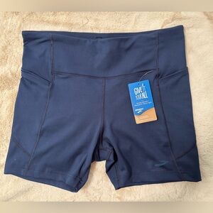 NWT Women's Brooks Navy Blue Athletic Shorts 5in Large L
